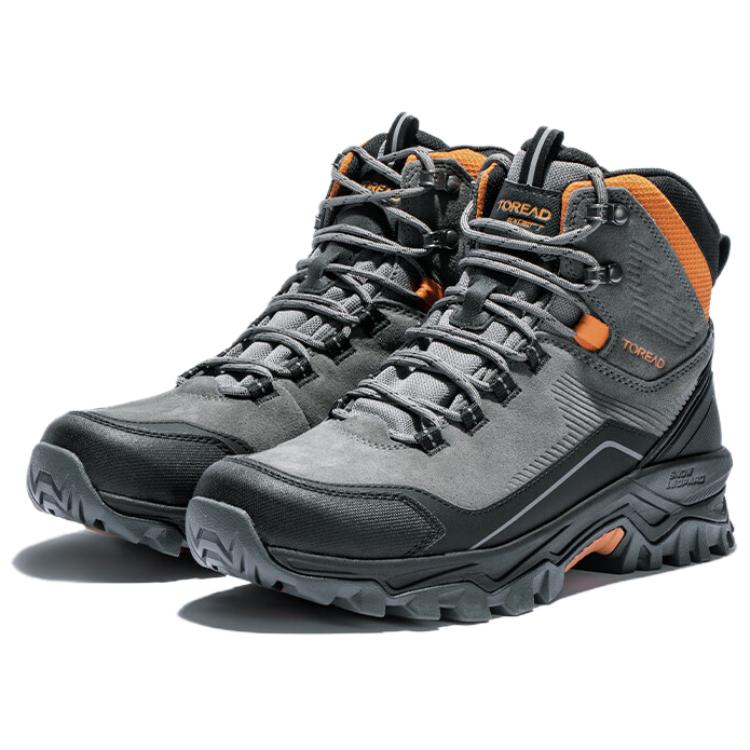 TOREAD Slip Resistant Thermal High top Mountaineering Shoes Men’s Gray Black
