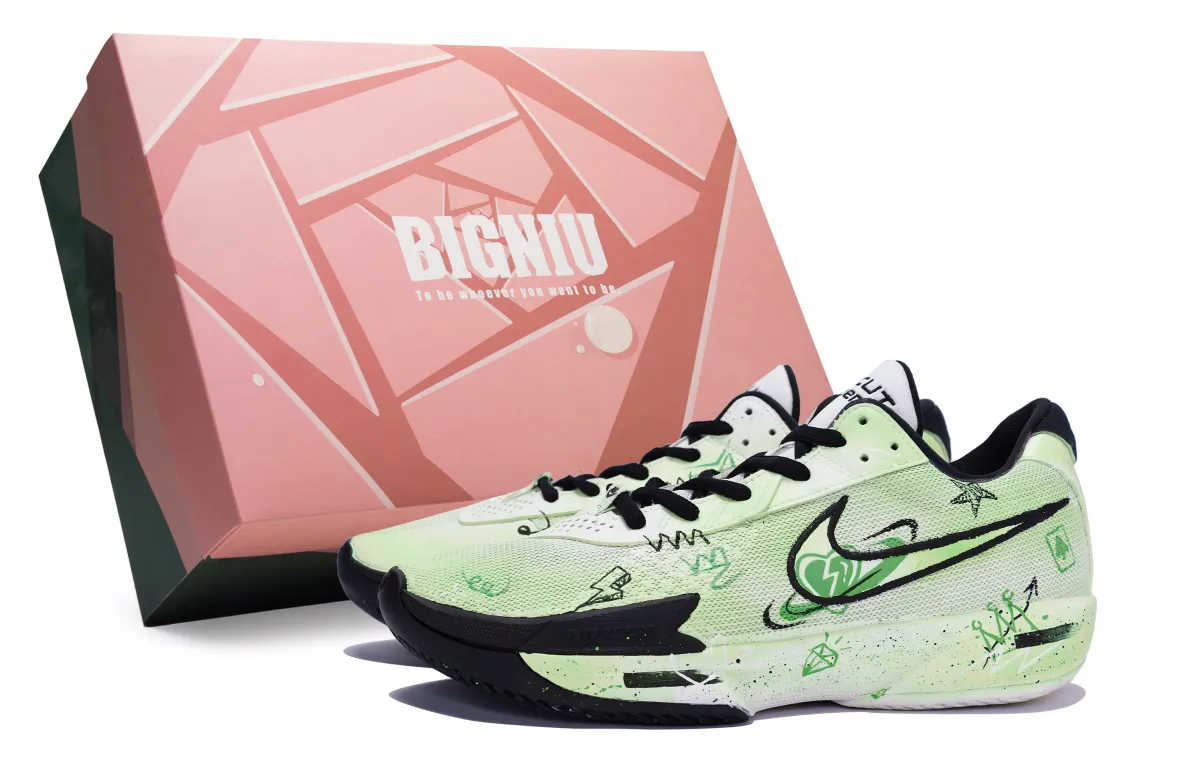 Nike Air Zoom G.T. Cut Academy 811 Manufacturing, Heartbeat Surround Green, Special Shoe Box Low top Basketball Shoes