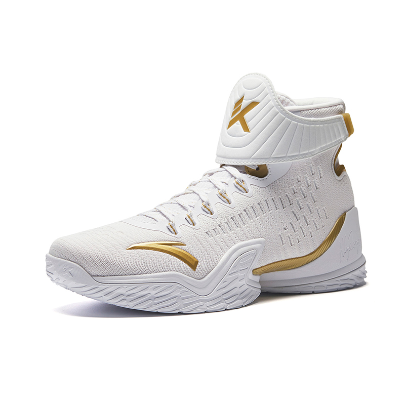 Anta KT3 Cushioning Slip Resistant High top Basketball Shoes Men’s White Gold