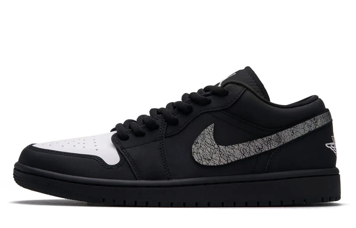 Jordan Air Jordan 1 'Void Crack' Low top Vintage Basketball Shoes Unisex Black White