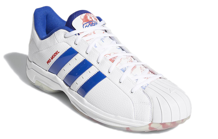 Мужские кроссовки adidas PRO Model 2G Low (бело-синие) — Белый / синий — фото 3