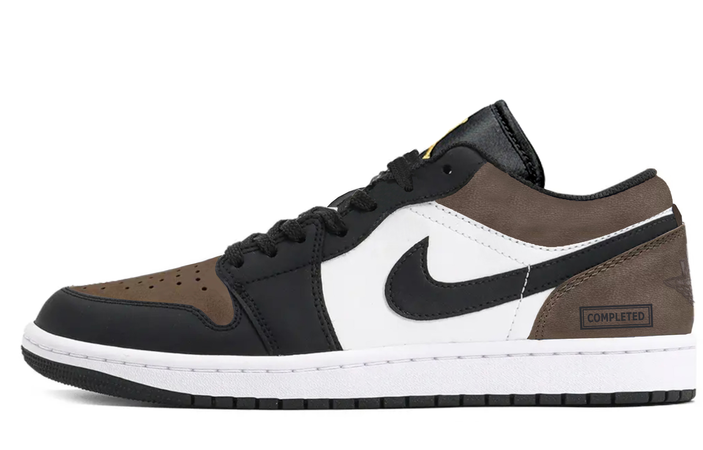 Jordan Air Jordan 1 Abrasion Resistant Abrasion Resistant Low top Vintage Basketball Shoes Unisex Black Brown