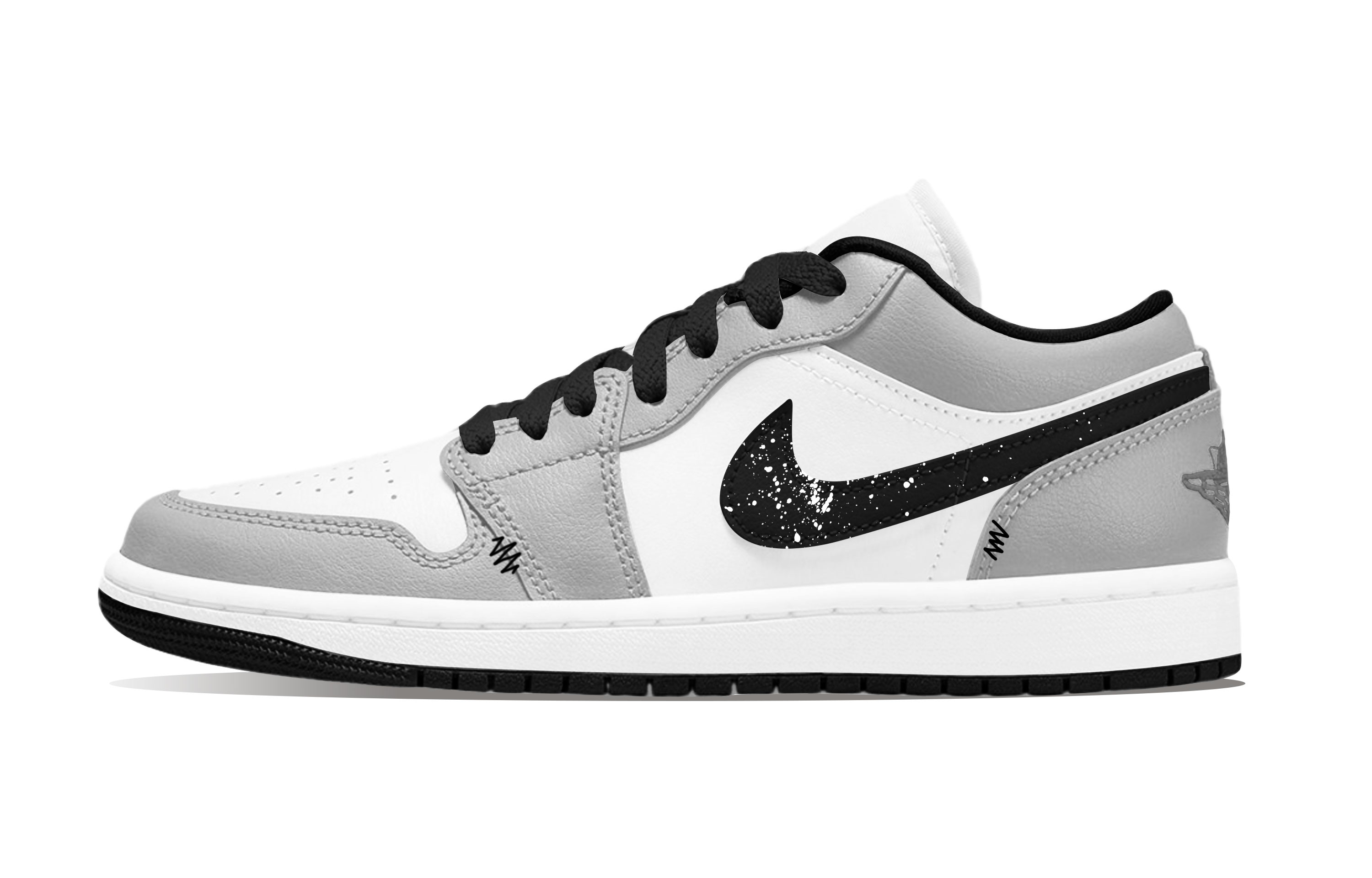 Jordan Air Jordan 1 Low Trendy, Comfortable Abrasion Resistant Low Top Vintage Basketball Shoes Men’s Smoke Gray