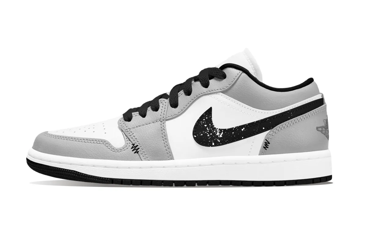 Jordan Air Jordan 1 Low Trendy, Comfortable Abrasion Resistant Low Top Vintage Basketball Shoes Men's Smoke Gray