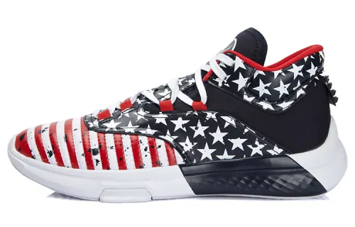 Li Ning Sammy Vintage Basketball Shoes Unisex Low Top Blue/White/Red