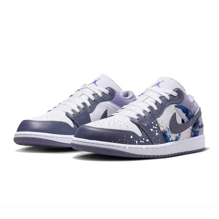Jordan Air Jordan 1 Vintage Basketball Shoes Men’s Low Top White/Purple