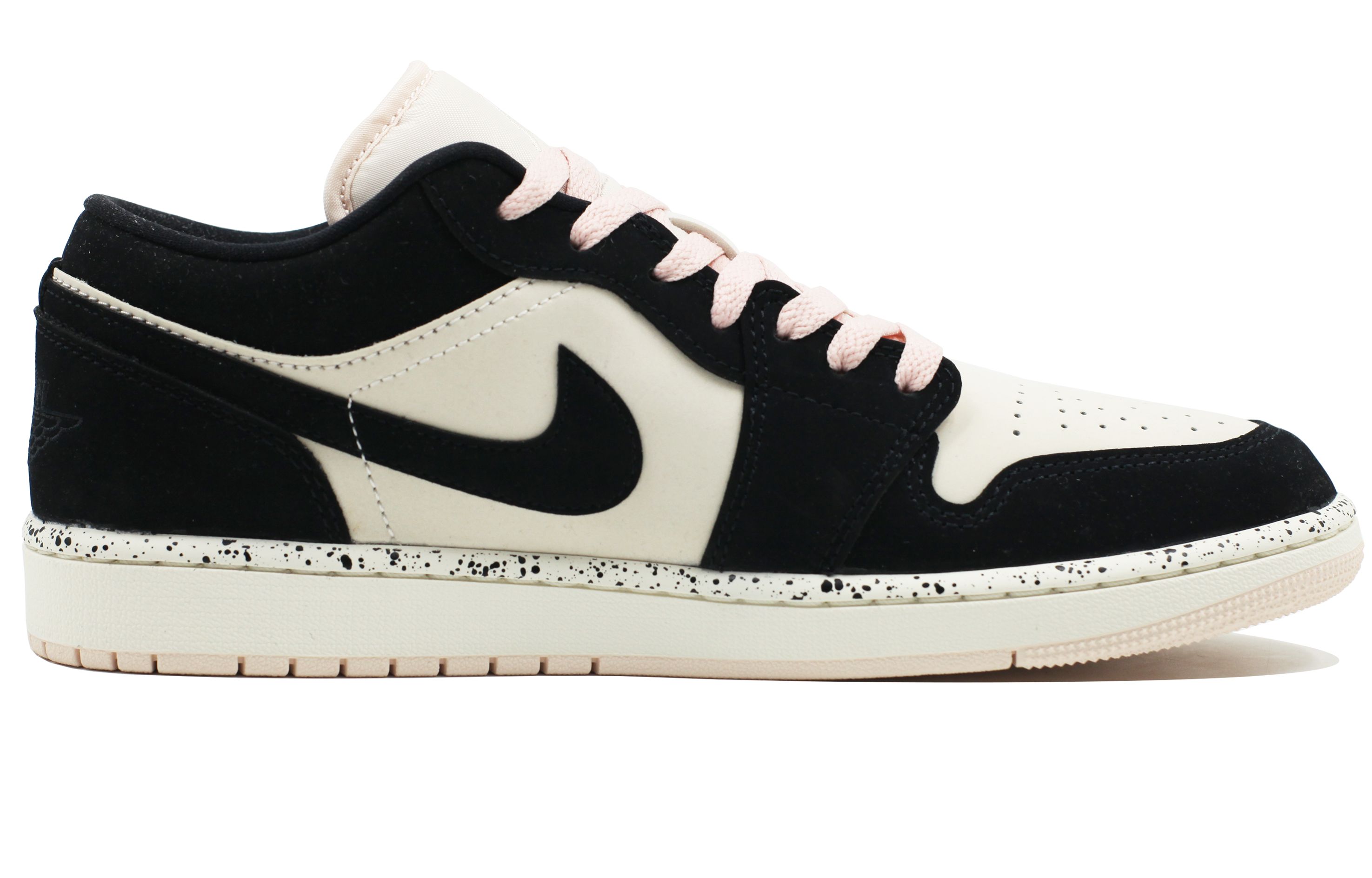 Jordan Air Jordan 1 Guava Ice Cushioning Low top Vintage Basketball Shoes Unisex Beige Black