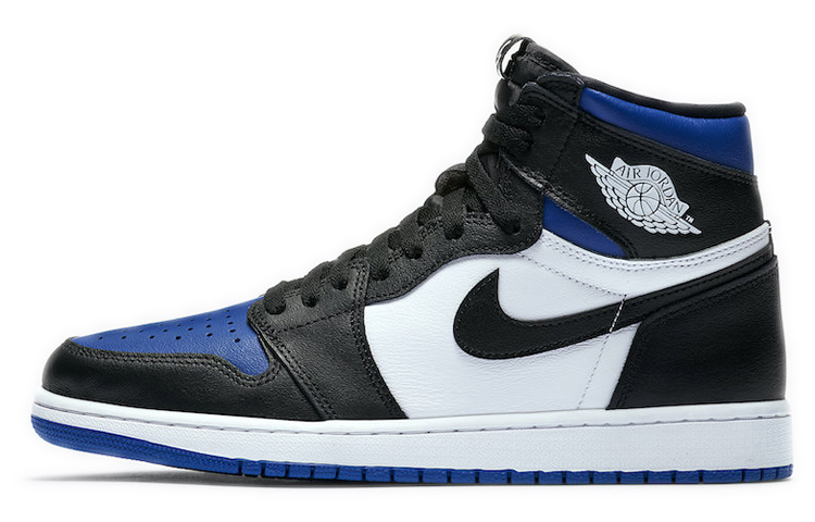 Jordan Air Jordan 1 retro high og \"white royal\" Blue and black toes, shock-absorbing and non-slip high top retro basketball shoes, men and women, blue and black toes