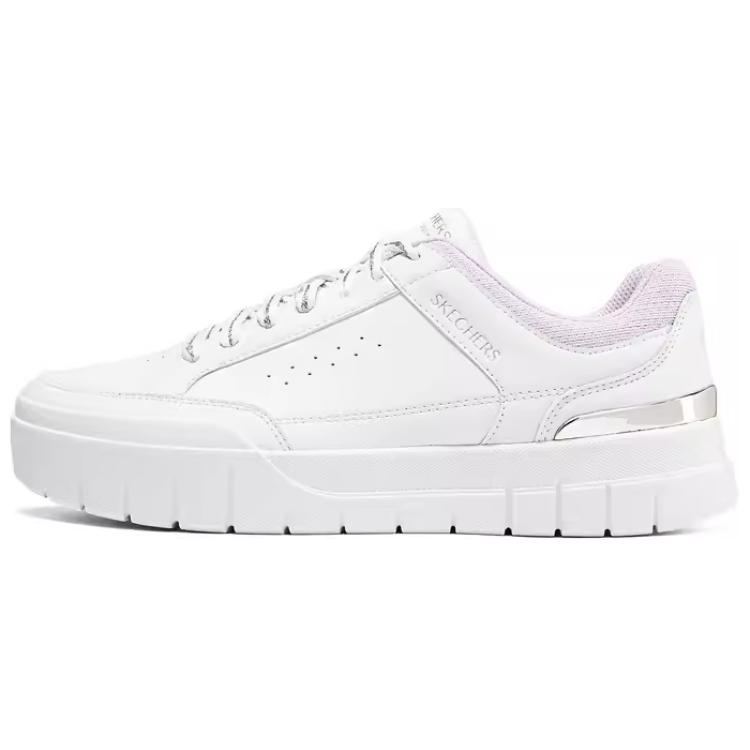 Skechers Court Classics Lightweight And Breathable Low top Skateboard Shoes Women's White Purple