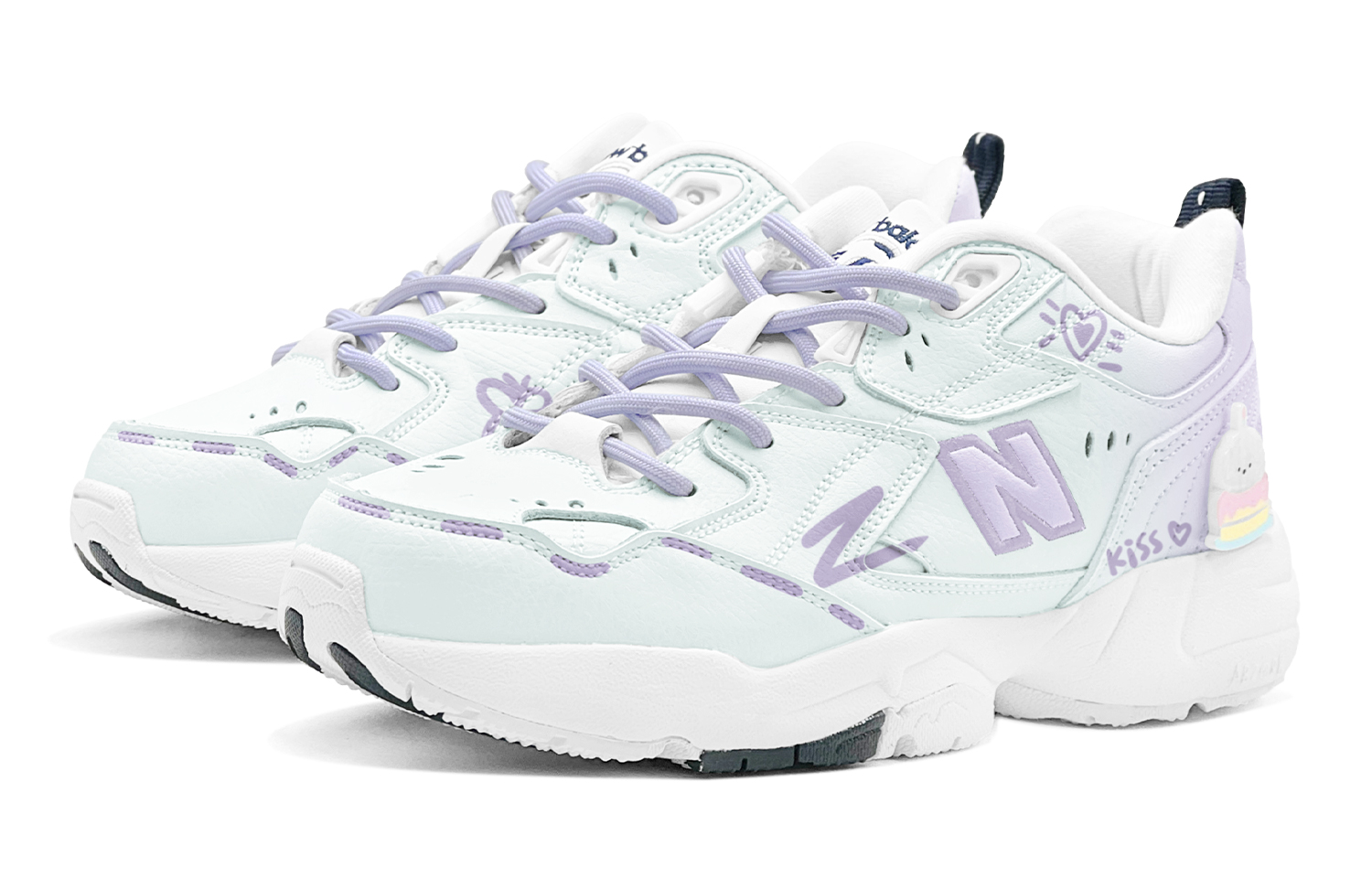 New Balance NB 608 V1 Fall Winter Stylish KISS Heart Abrasion Resistant Abrasion Resistant Low top Training Shoes