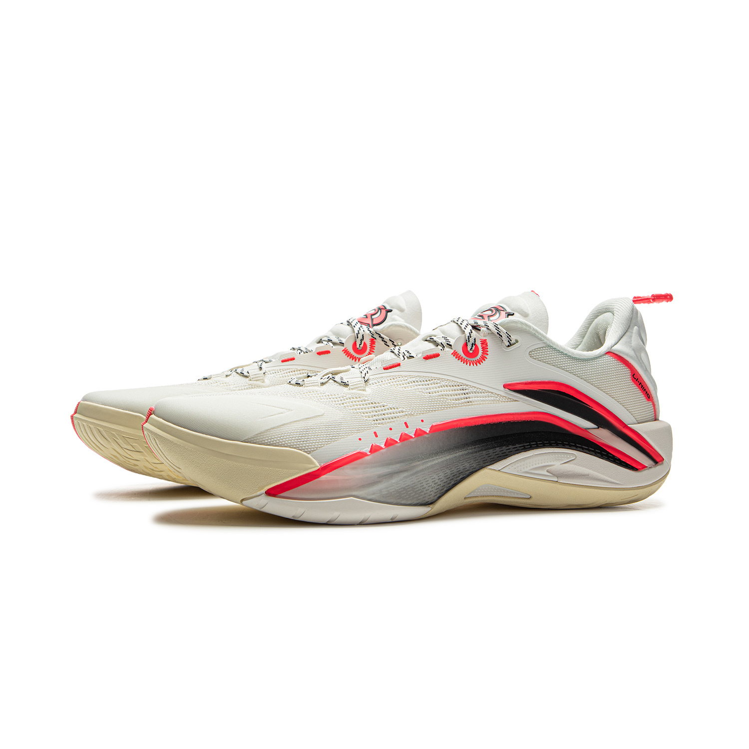 Li Ning Abrasion Resistant Support Rebound Grip Low top Outdoor Performance Basketball Shoes Men’s Champagne White