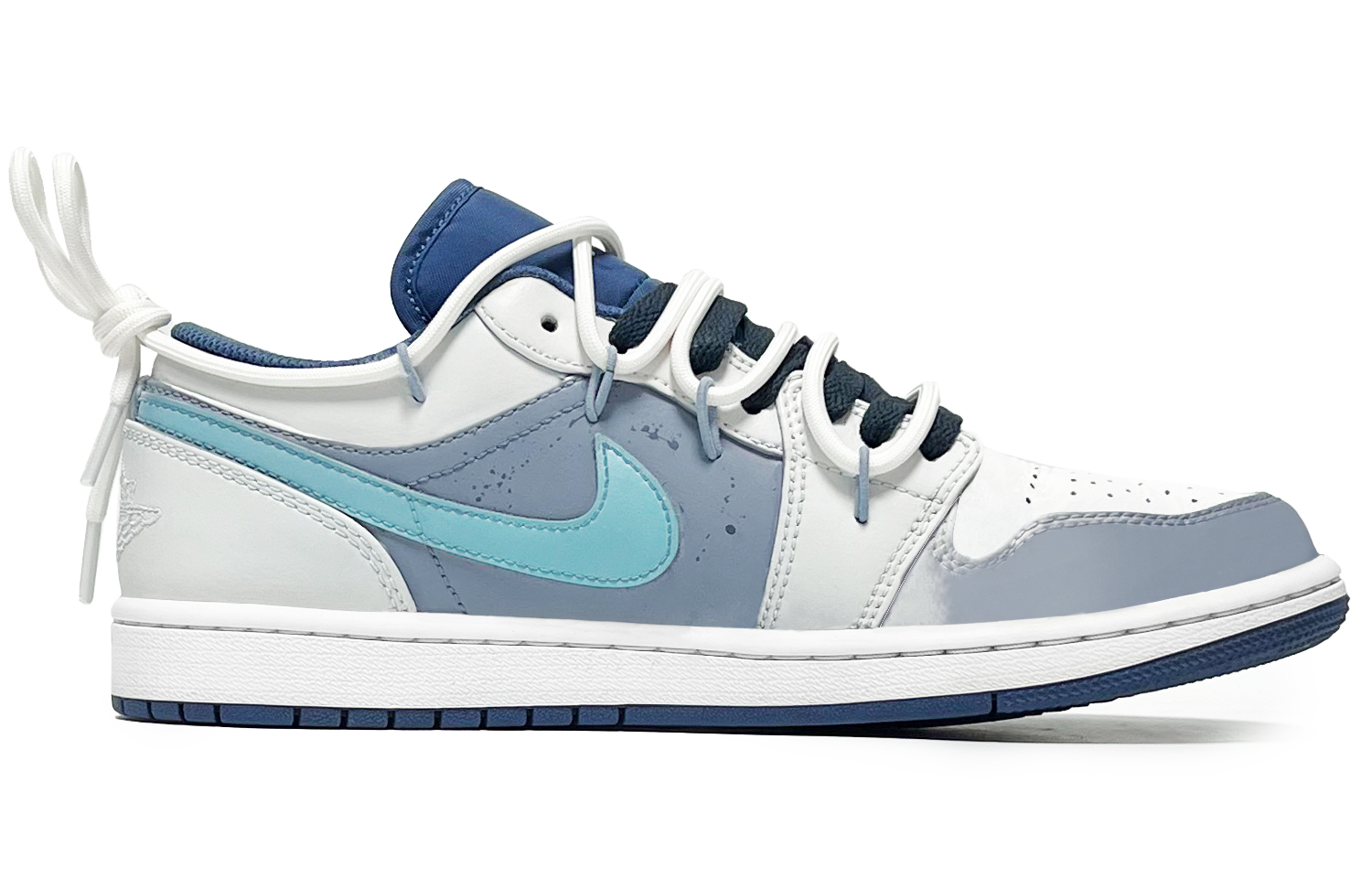 Jordan 1 Aurora Rift Abrasion Resistant Low top Vintage Basketball Shoes Men’s Light Blue
