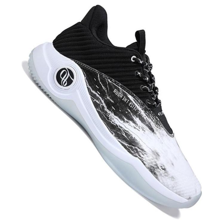 PEAK Breathable Abrasion Resistant Slip Resistant Low top Performance Basketball Shoes Men’s Black White