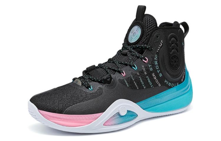 XTEP Royal Wind Generation Fashion Fabric Slip Resistant Abrasion Resistant High top Basketball Shoes Men’s Black