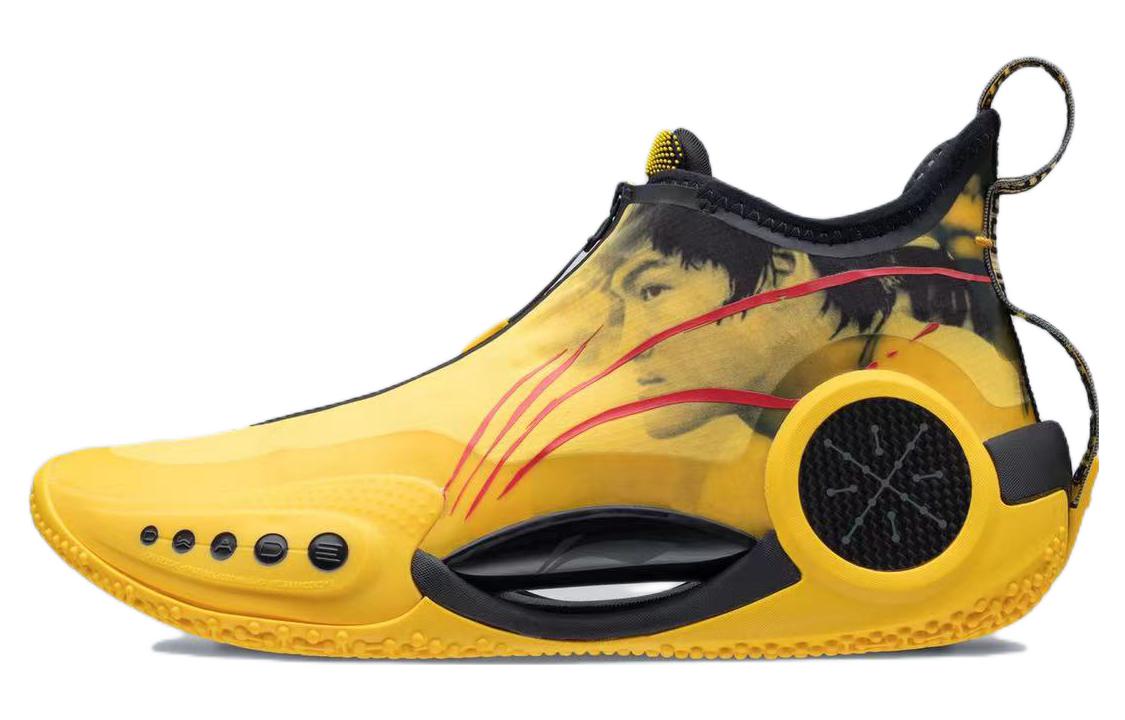 LiNing Li Ning WOW 9 Wade's Way 9 \"Bruce Lee\" Comfortable fabric synthetic leather TPU shock absorption, non-slip, wear-resistant, wrapping support, low-top Light Foam/䨻 basketball shoes, men's black and yellow