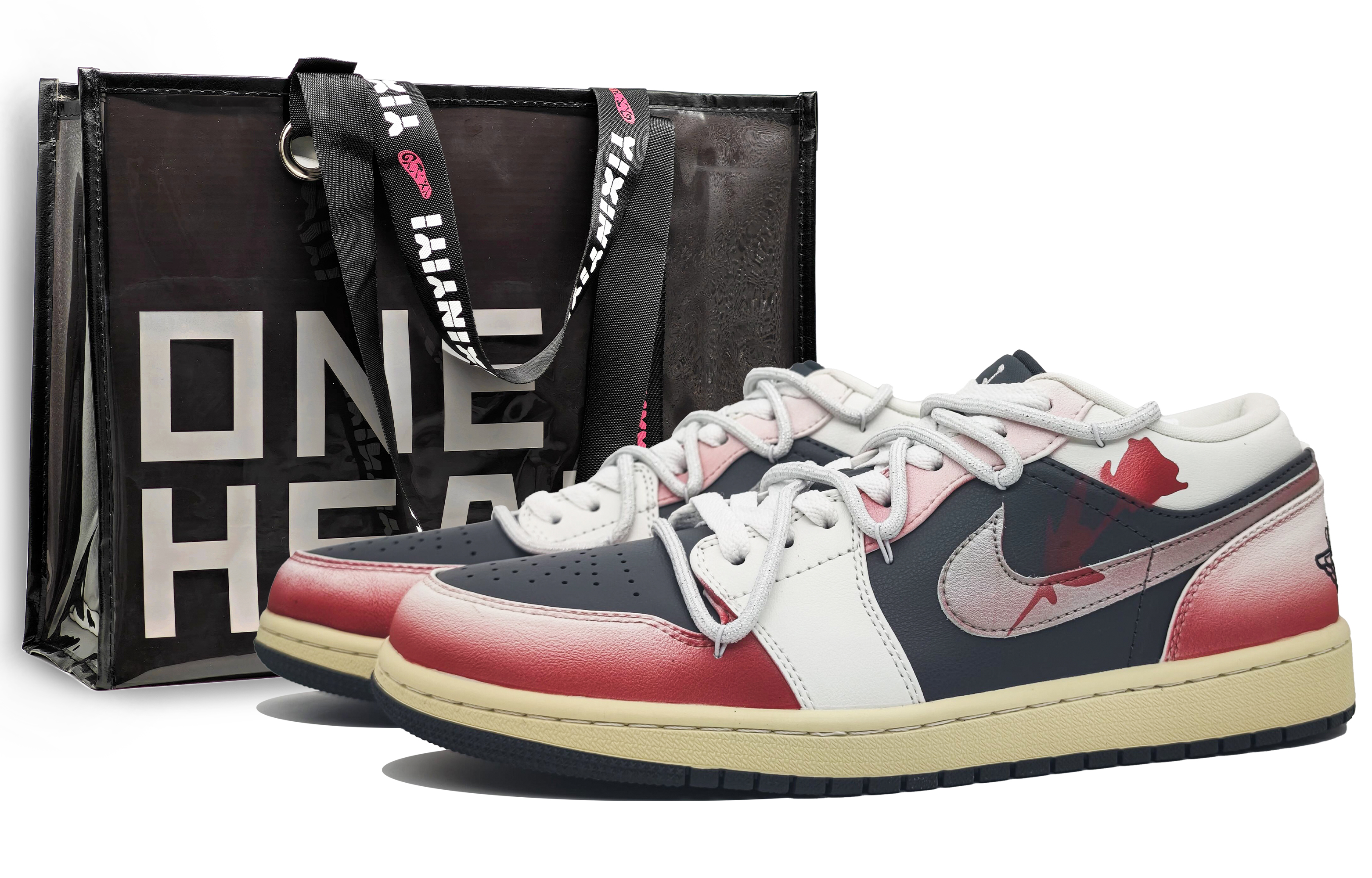 Jordan Air Jordan 1 Abrasion Resistant Breathable Abrasion Resistant Breathable Low top Vintage Basketball Shoes Unisex