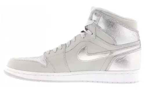 Jordan Air Jordan 1 Retro Silver Anniversary Trendy Casual High Top Retro Basketball Shoes Men's Gray Silver