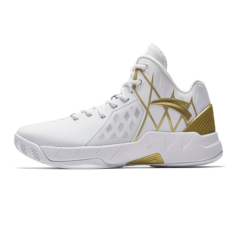 CHAOJIANTA Cushioning Rebound Mid top Basketball Shoes Men’s White Gold