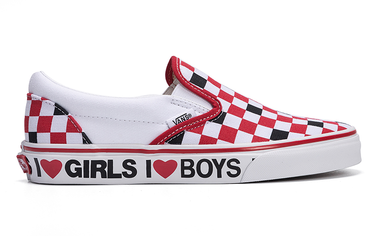 Кеды Vans slip-on Heart (бело-красный) — фото 2