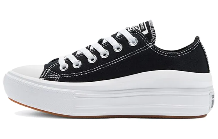 Converse All Star Move Abrasion Resistant Breathable Coverage Height Increasing Low top Canvas Shoes Women's Black