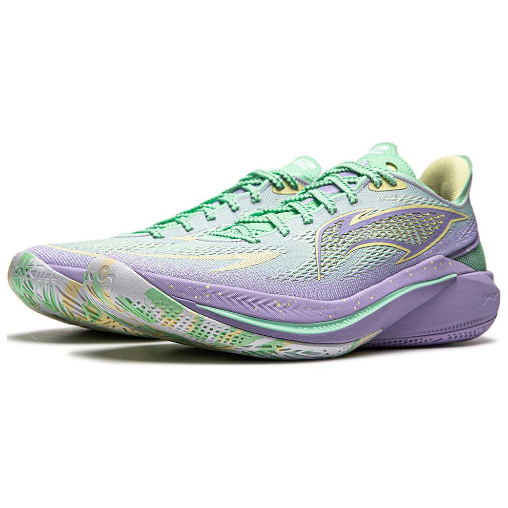 Li Ning SONIC 12 V2 Cushioning Slip Resistant Abrasion Resistant Breathable Low top Basketball Shoes Men’s Green Purple