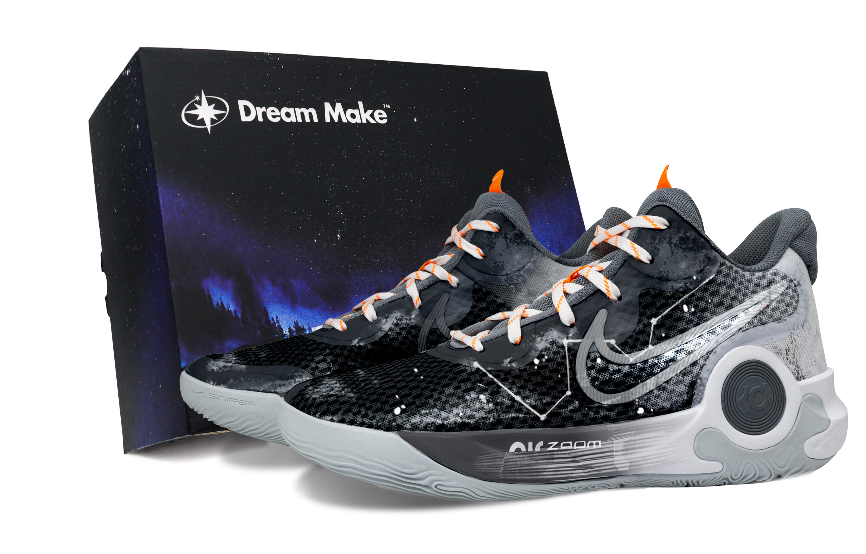 Nike KD Trey 5 IX Cushioning Breathable Mid top Basketball Shoes Unisex Black Gray