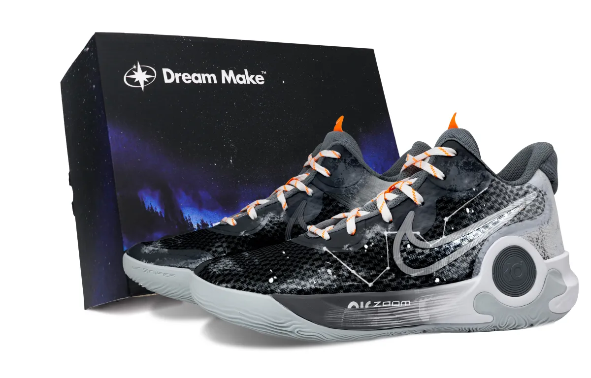 Nike KD Trey 5 IX Cushioning Breathable Mid top Basketball Shoes Unisex Black Gray