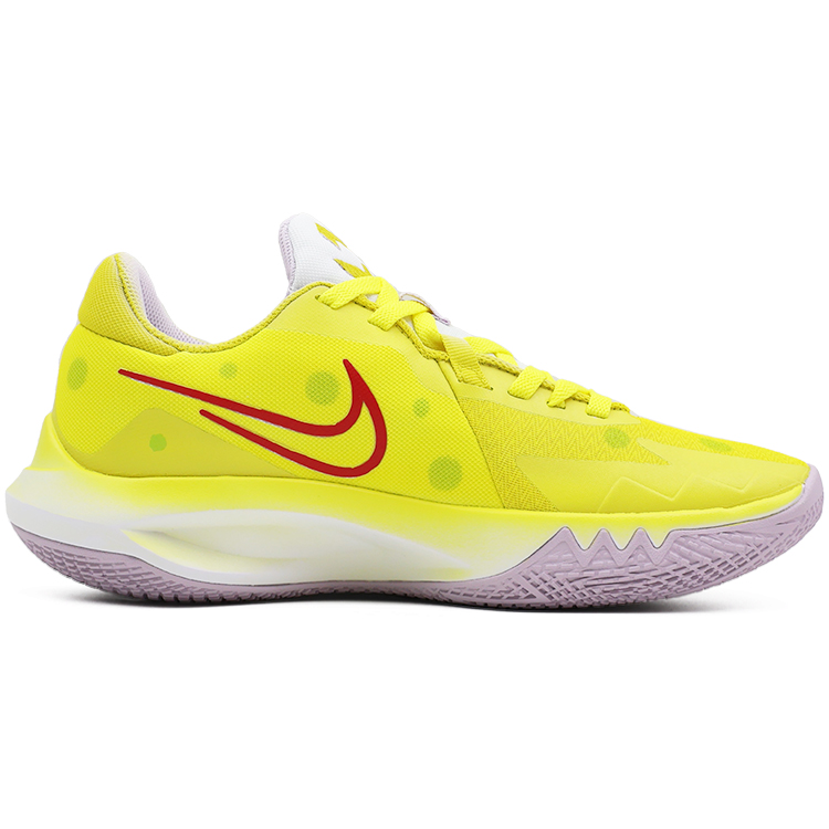 Nike Precision 6 Cushioning Slip Resistant Abrasion Resistant Support Low top Basketball Shoes Unisex Yellow Pink