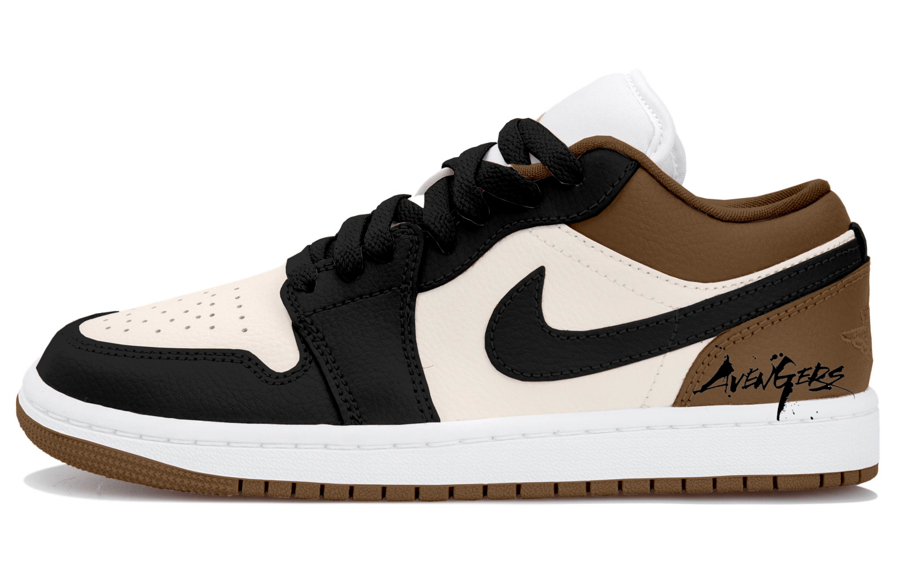 Jordan Air Jordan 1 Slip Resistant Abrasion Resistant Low top Vintage Basketball Shoes Women’s Beige Black Beige
