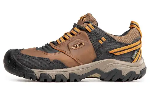 Keen Ridge Fle Wp Cushioning, Wear Resistant Low top Mountaineering Shoes Men's Brown Black