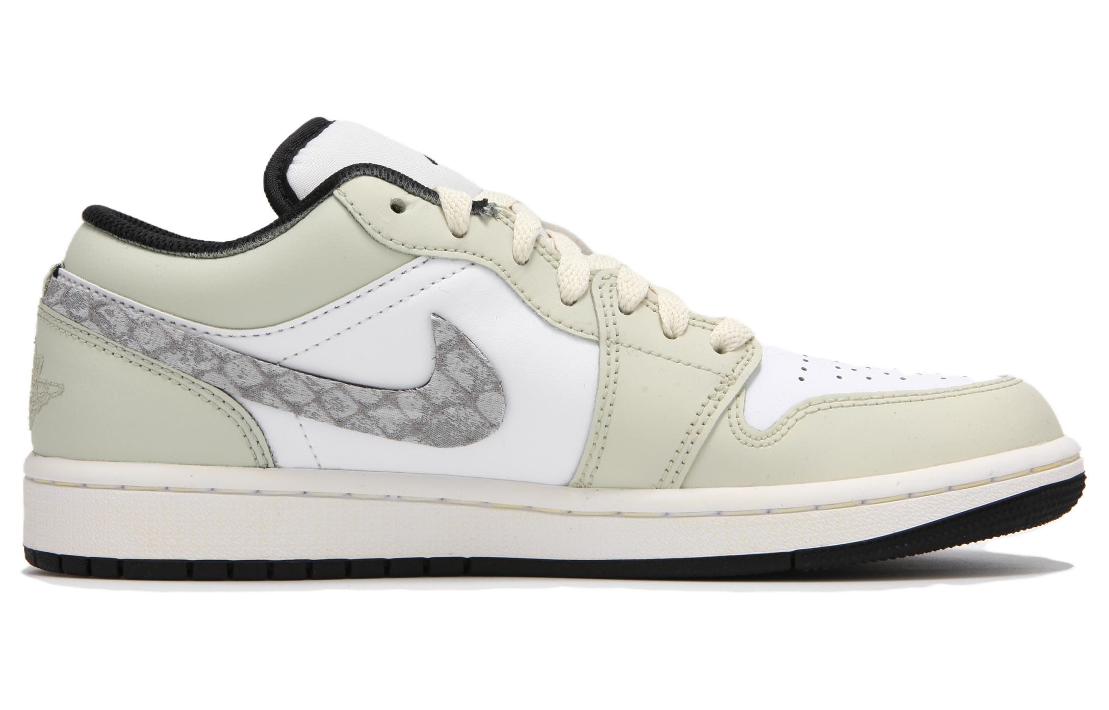 Jordan Air Jordan 1 Slip Resistant Abrasion Resistant Low top Vintage Basketball Shoes Men’s Beige Green