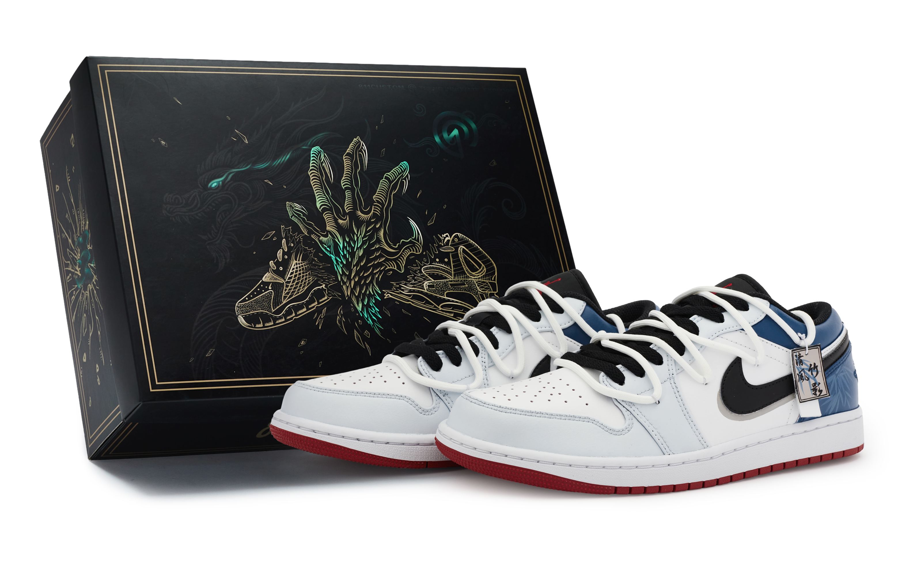Jordan Air Jordan 1 811 Manufacturing, Breeze Bamboo Blue, Special Shoe Box Abrasion Resistant Lightweight