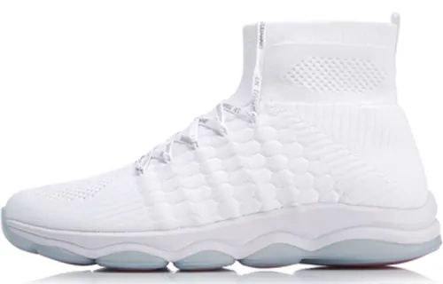 Li Ning Wujie High top Vintage Basketball Shoes Unisex White