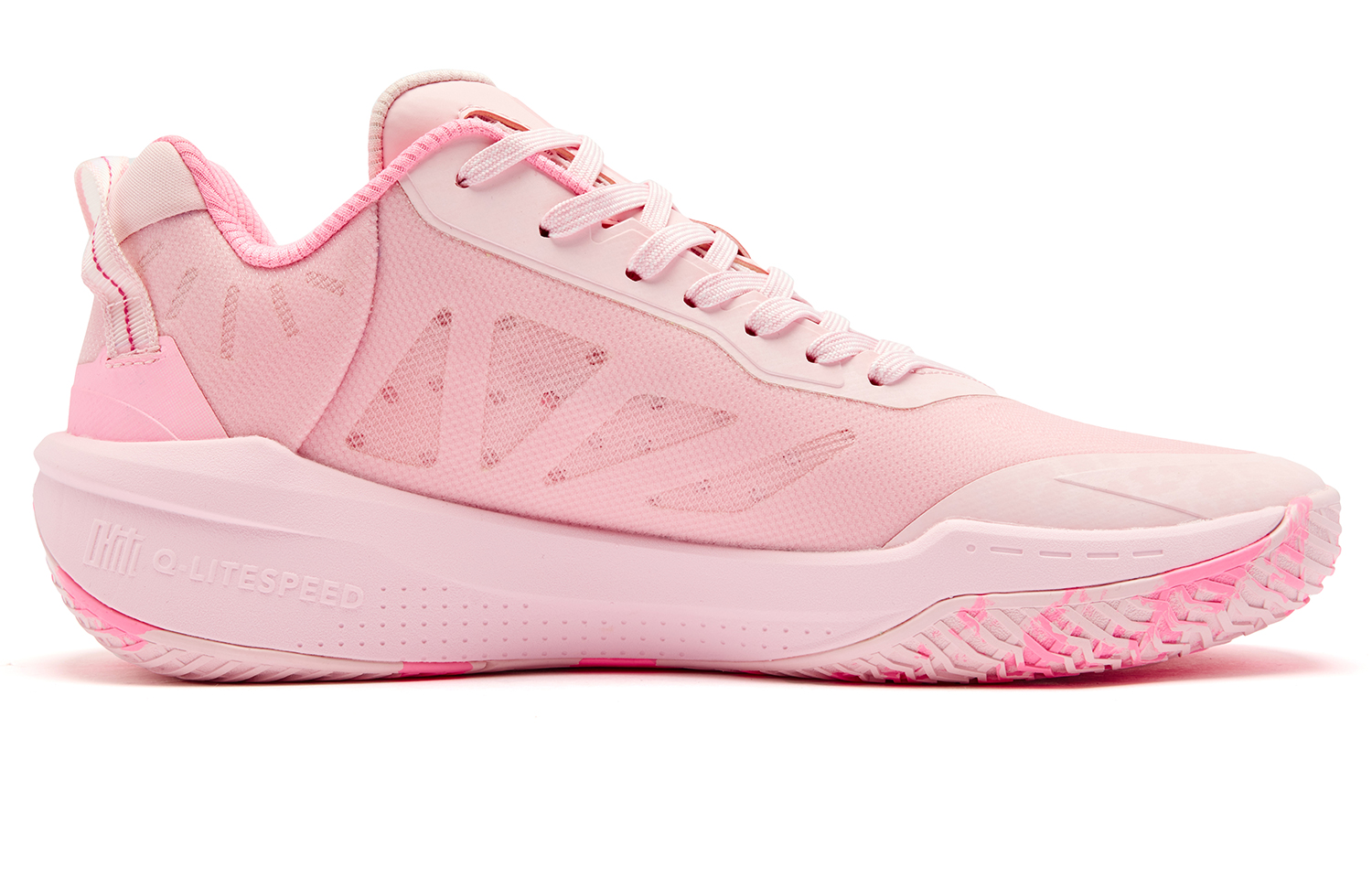 QIAODAN FETEAM Cushioned Slip-Resistant Abrasion-Resistant Low-Top Basketball Shoes Men’s Morning Light Shimmering Pink