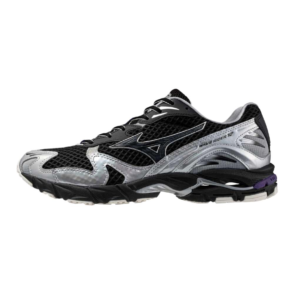 Mizuno Wave Rider 10 Comfortable Abrasion Resistant Low top Training Shoes Unisex Black