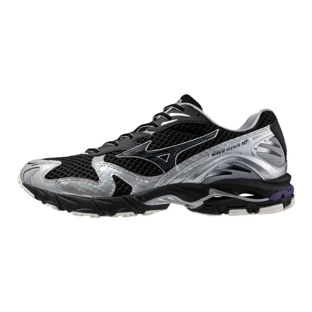Mizuno Wave Rider 10 Comfortable Abrasion Resistant Low top Training Shoes Unisex Black