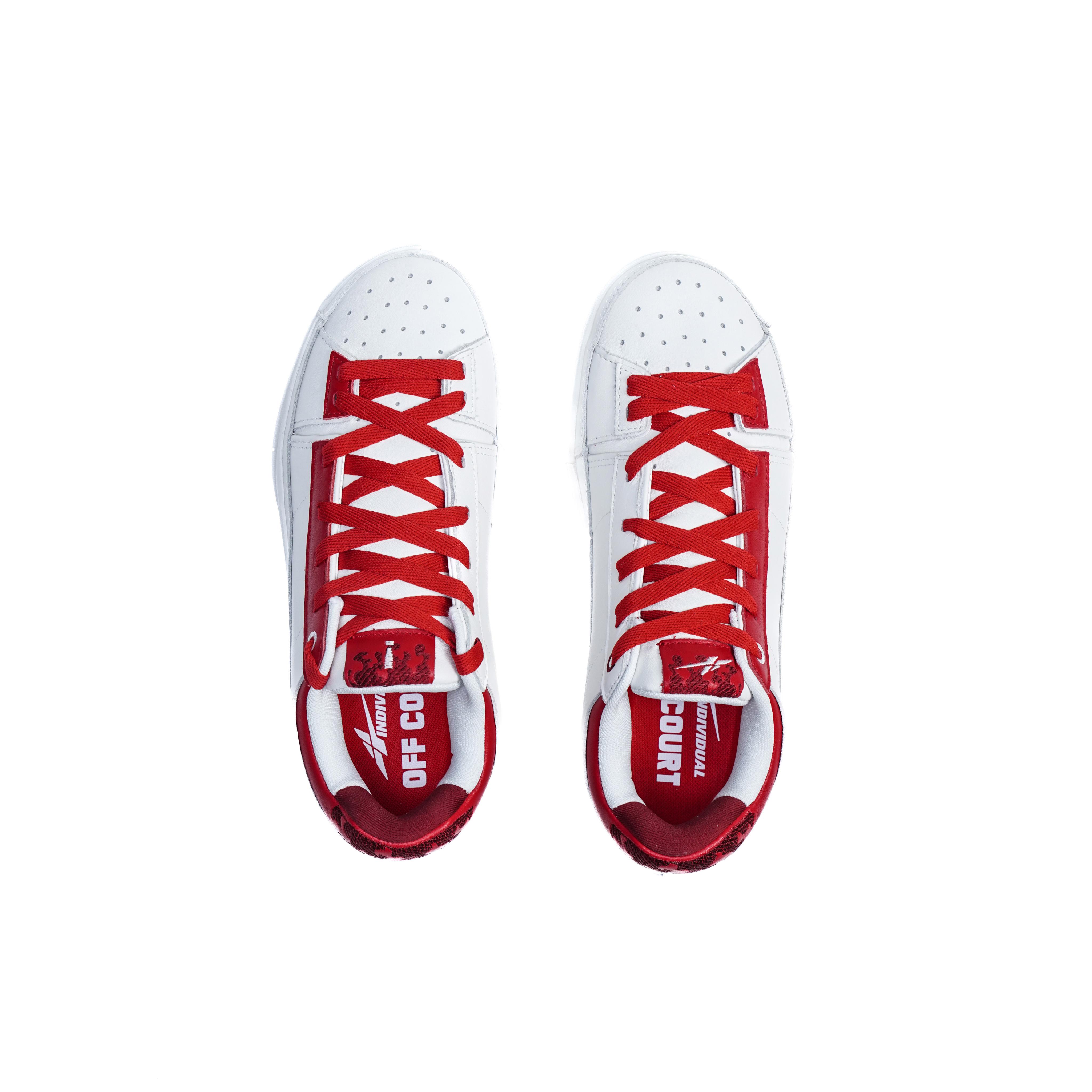 Serious Player Only Low top Basketball Shoes Unisex White Red