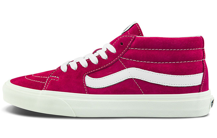 Vans SK8 Mid Mid Tops Casual Skateboarding Shoes Unisex Red Rose