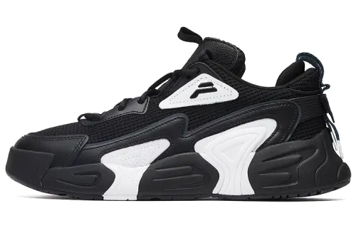 FILA Swarm Low Swirl Sneakers 'Black And White' Women's