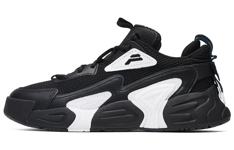 FILA Swarm Low Swirl Sneakers 'Black And White' Women's