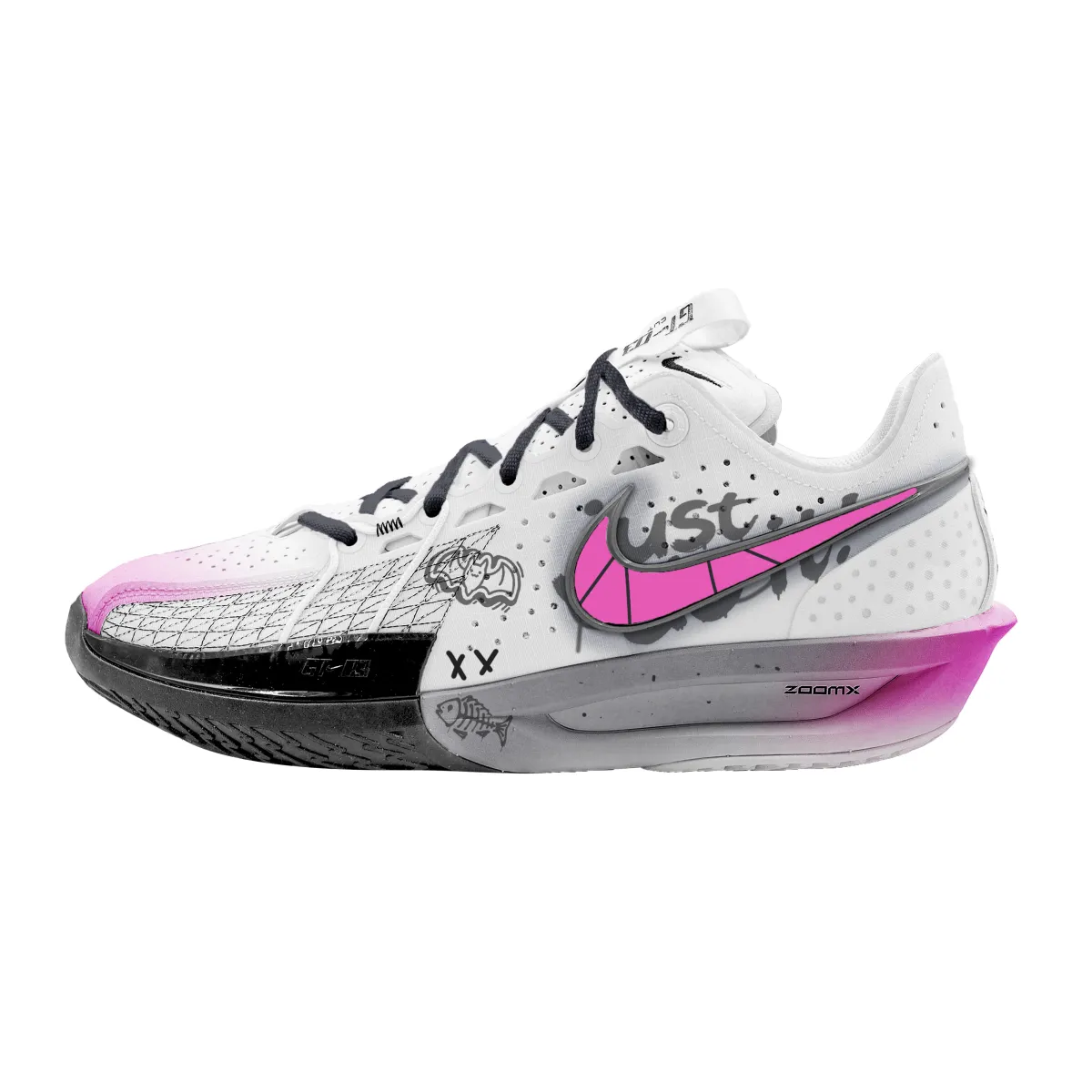 Nike G.T. Cut 3 Prickly Neon Cushioning Abrasion Resistant Support Low top Basketball Shoes Unisex Gray Purple