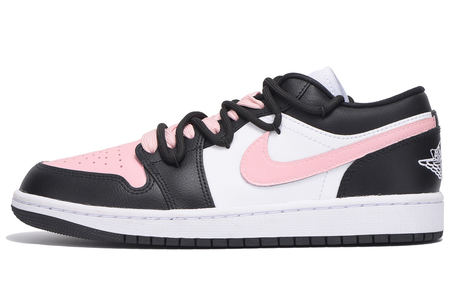 Jordan Air Jordan 1 Slip Resistant Abrasion Resistant Low top Vintage Basketball Shoes Women’s Black Pink