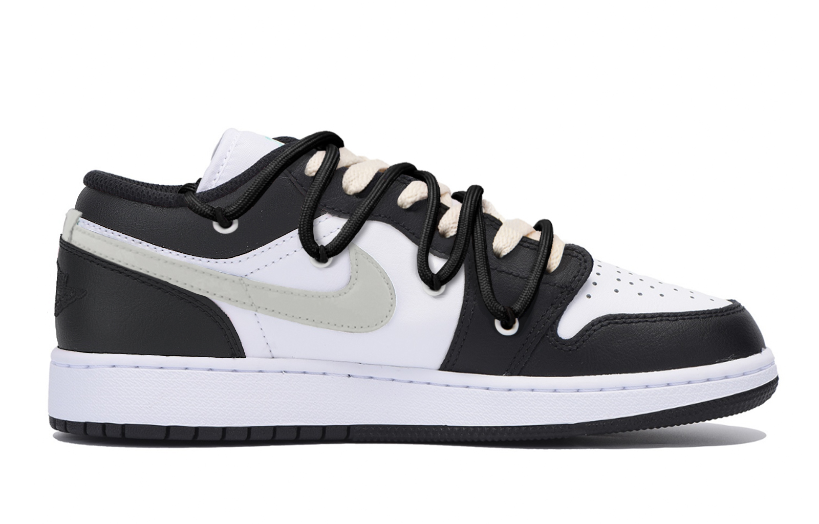 Jordan Air Jordan 1 Abrasion Resistant Slip Resistant Low top Vintage Basketball Shoes Men’s Black Gray