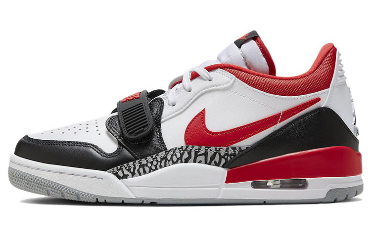 Jordan Legacy 312 low \"bulls\" leather Chicago Bulls shock-absorbing, non-slip, wear-resistant, low-top retro basketball shoes, men's white and red