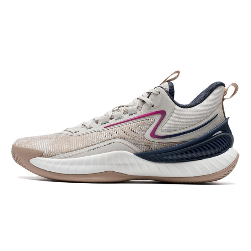 XTEP Jie Ao 2 Comfortable And Trendy Fabric Slip Resistant Abrasion Resistant Low top Basketball Shoes Men’s Gray Brown
