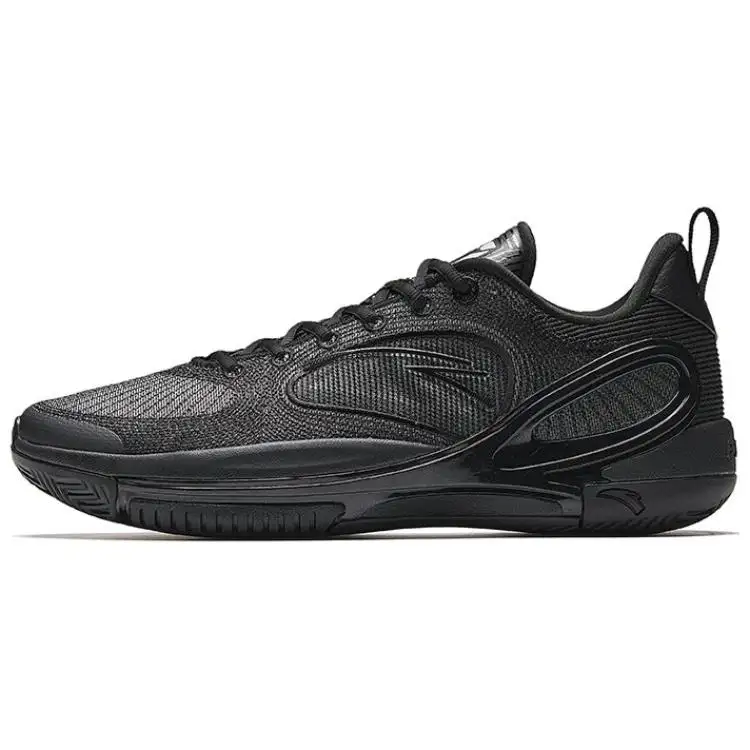 Anta Cushioning Slip Resistant Abrasion Resistant Low top Basketball Shoes Men's Black