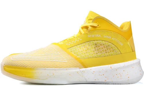PEAK Surfing The Big Triangle 1.0 Basketball Shoes Men's Mid Top Mustard Yellow