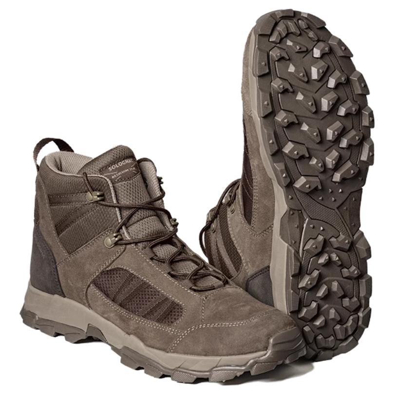 DECATHLON Slip Resistant Abrasion Resistant Mid top Mountaineering Shoes Men’s Brown