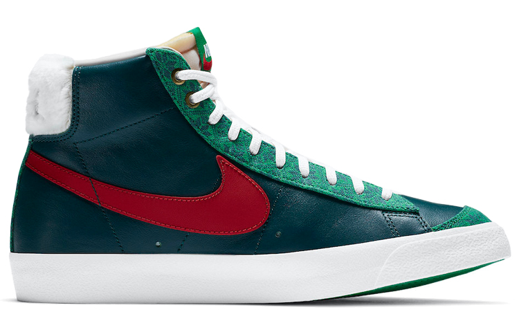 Мужские кеды Nike Blazer 77 Christmas (бело-зелено-красные) — Белый / зелёный / красный — фото 2