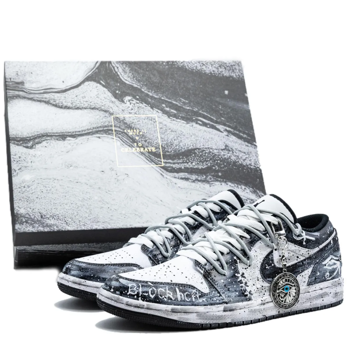 Jordan Air Jordan 1 Snowfield Divine Eyes, Marble Box Leather Slip Resistant, Abrasion Resistant, Height Increasing